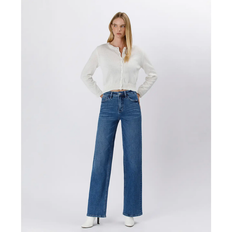 Lovervet by Flying Monkey Tummy Control 90's Super High Rise Wide Leg Jeans