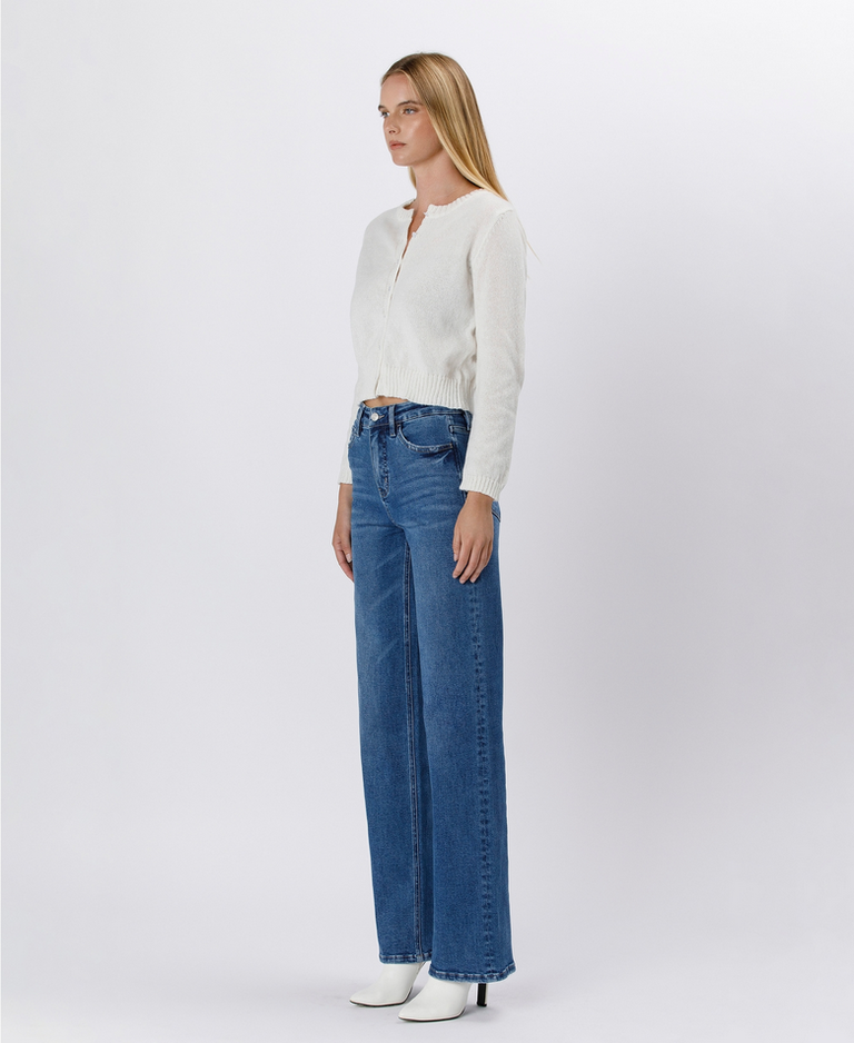 Lovervet by Flying Monkey Tummy Control 90's Super High Rise Wide Leg Jeans