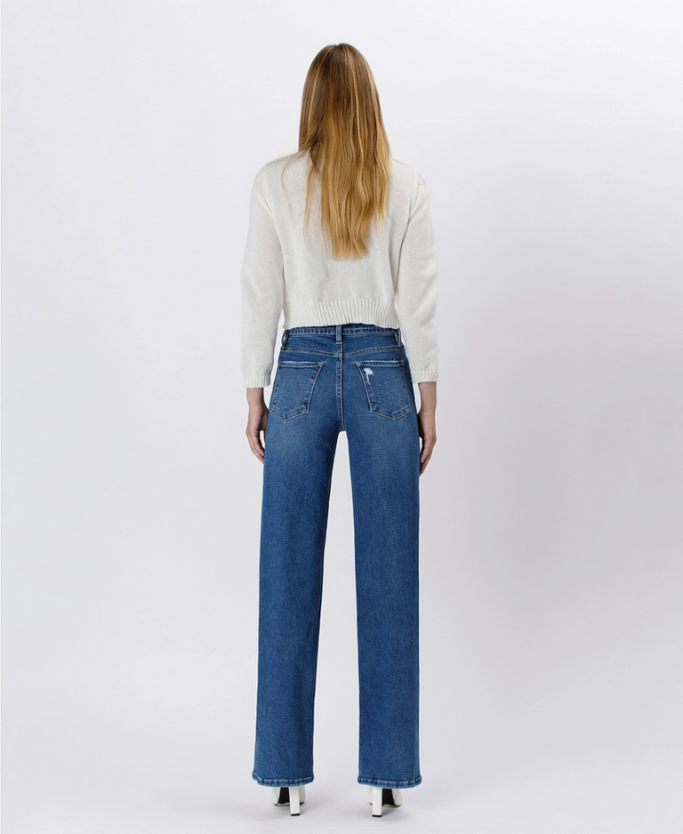 Lovervet by Flying Monkey Tummy Control 90's Super High Rise Wide Leg Jeans
