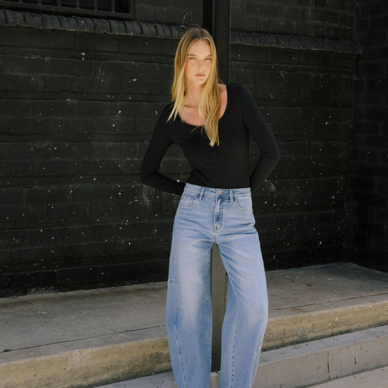 Lovervet by Flying Monkey Super High Rise Wide Barrel Jeans