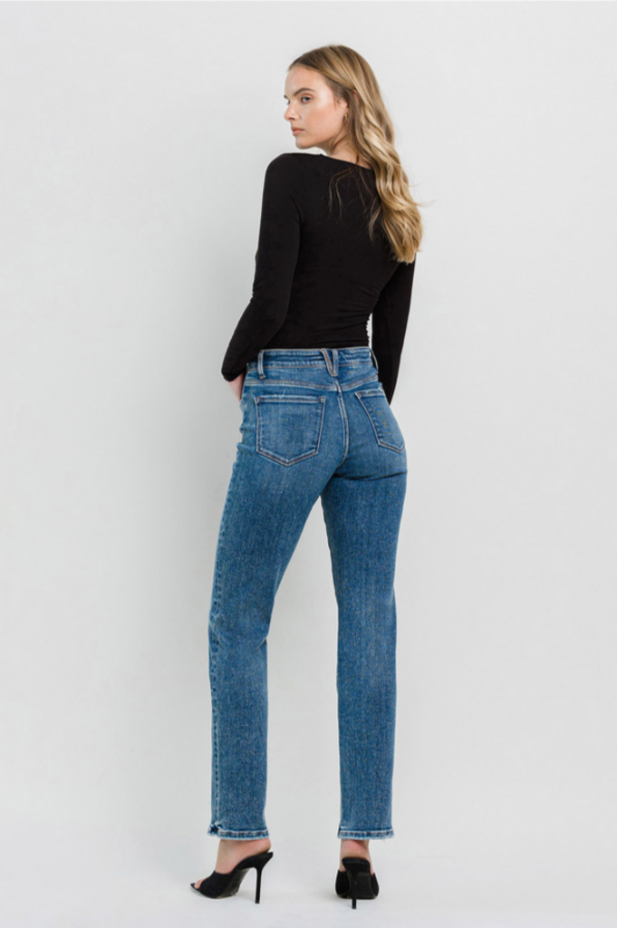 Flying Monkey High Rise Straight Jeans in Illuminate