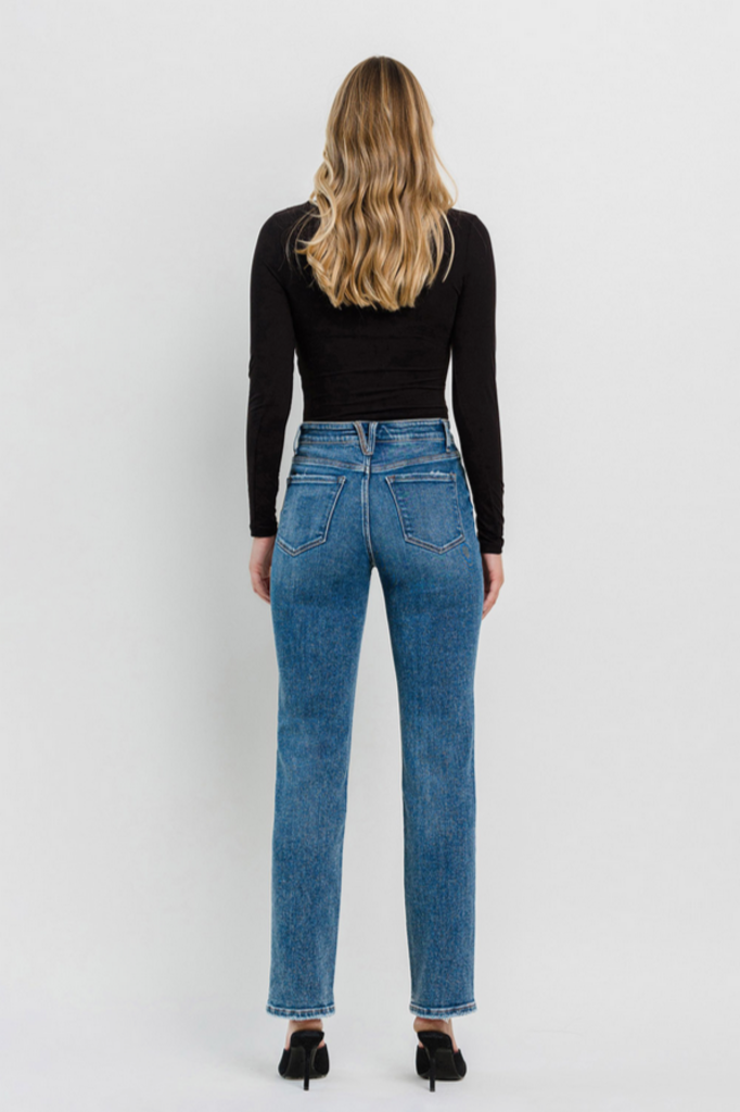 Flying Monkey High Rise Straight Jeans in Illuminate