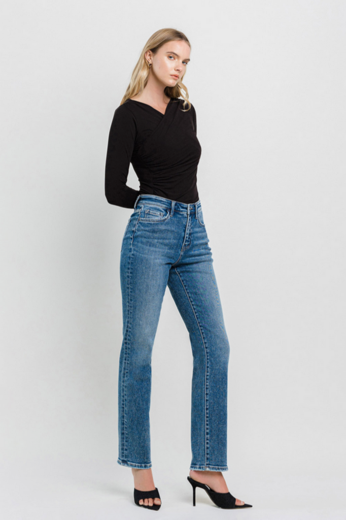 Flying Monkey High Rise Straight Jeans in Illuminate