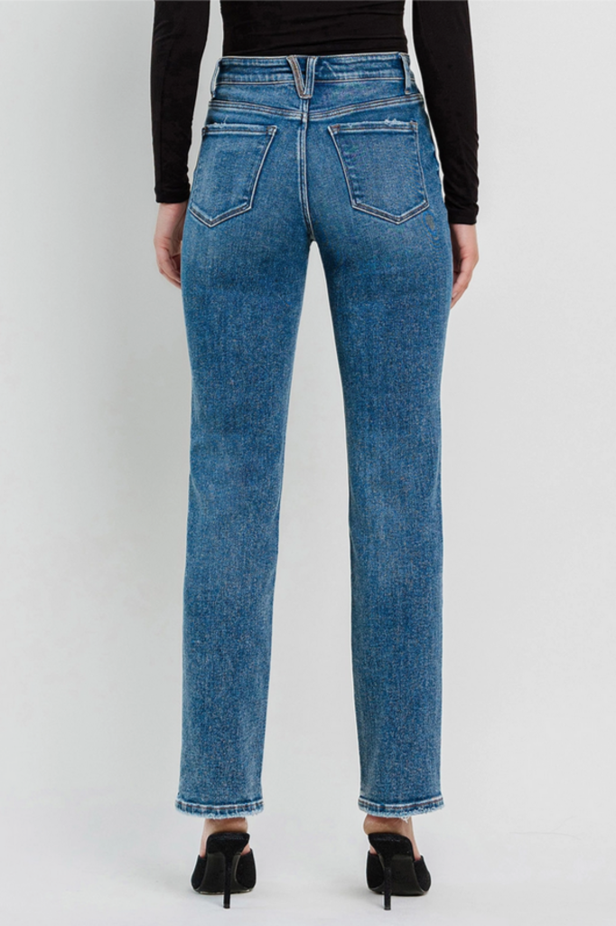 Flying Monkey High Rise Straight Jeans in Illuminate