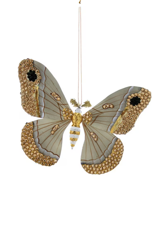 Cody Foster Gold Jeweled Moth Ornament