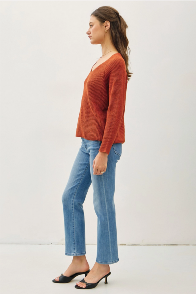 Be Cool Wide V-Neck Raglan Sweater