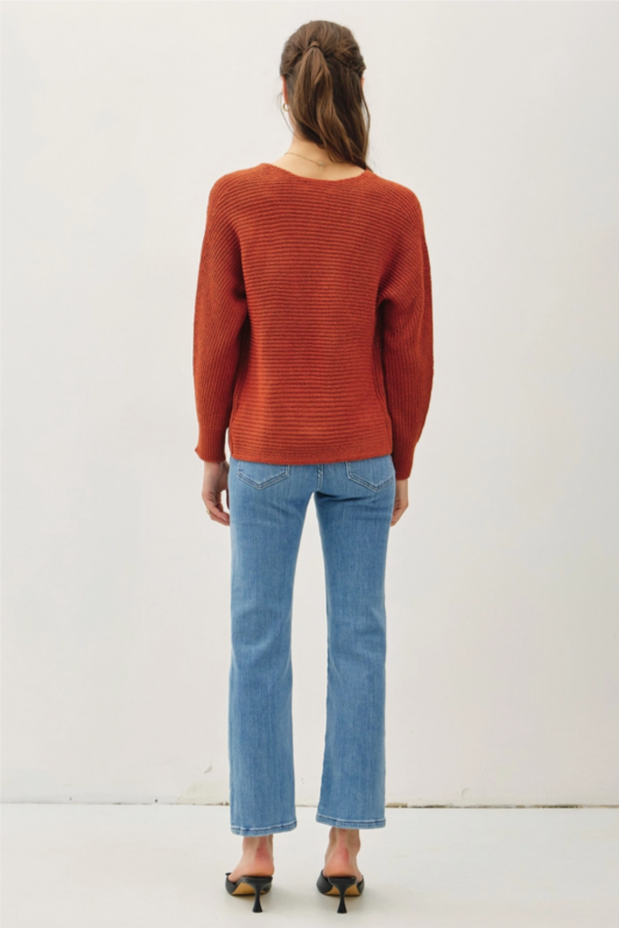 Be Cool Wide V-Neck Raglan Sweater