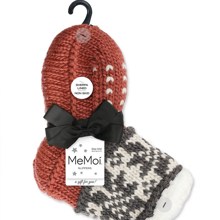 Me Moi Snowflake Border Sherpa Lined Lounge Sock