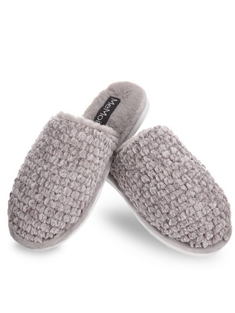 Me Moi Woven Chenille Textured Plush Slippers