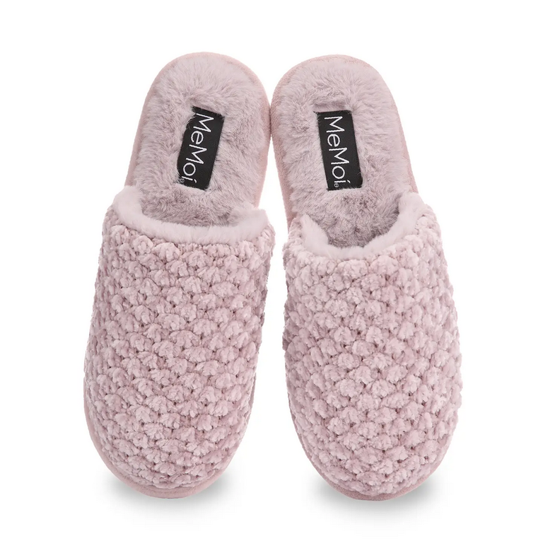 Me Moi Woven Chenille Textured Plush Slippers