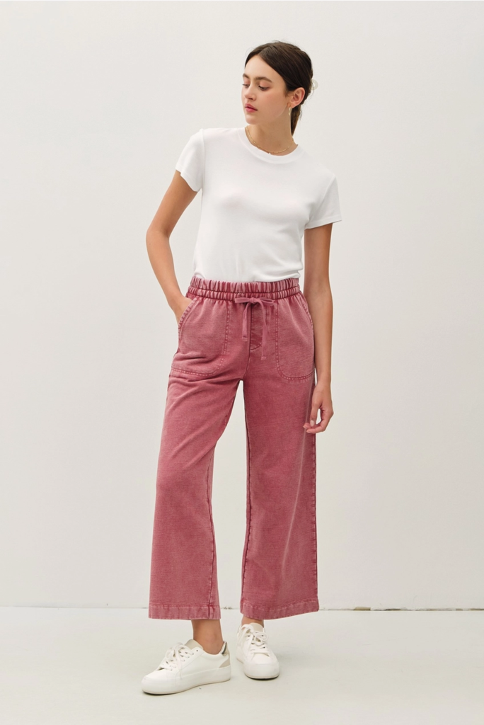 Be Cool Acid Wash Cotton Drawstring Sweatpants
