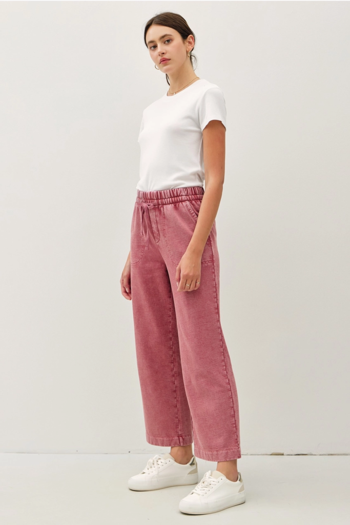 Be Cool Acid Wash Cotton Drawstring Sweatpants