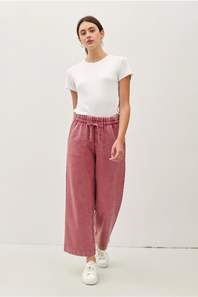Be Cool Acid Wash Cotton Drawstring Sweatpants