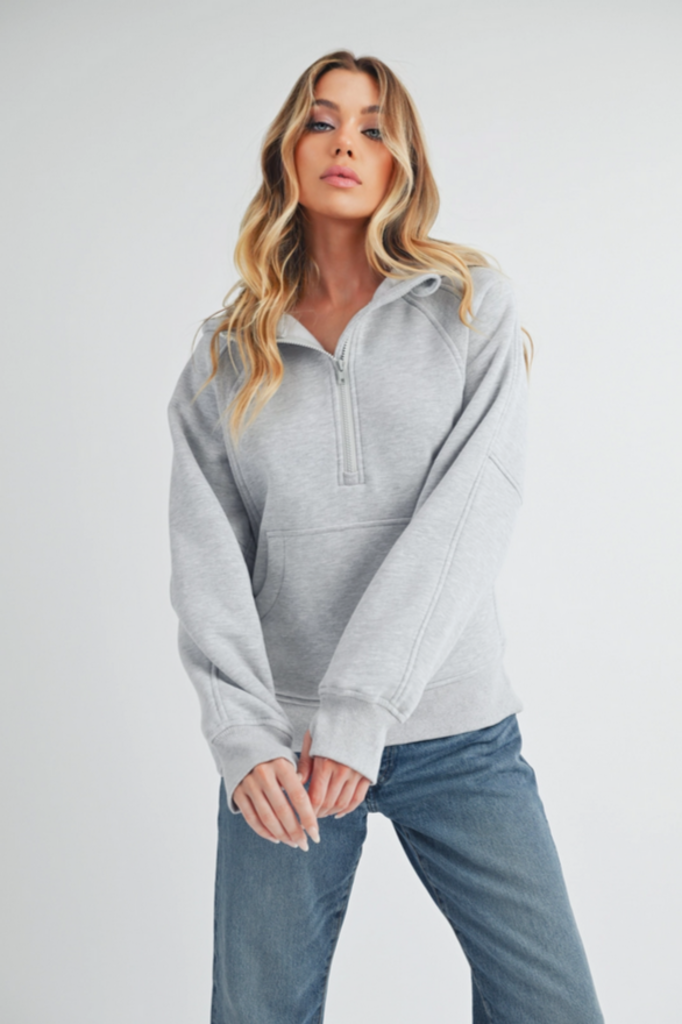 Aemi & Co Drea Long line Half-Zip Hoodie