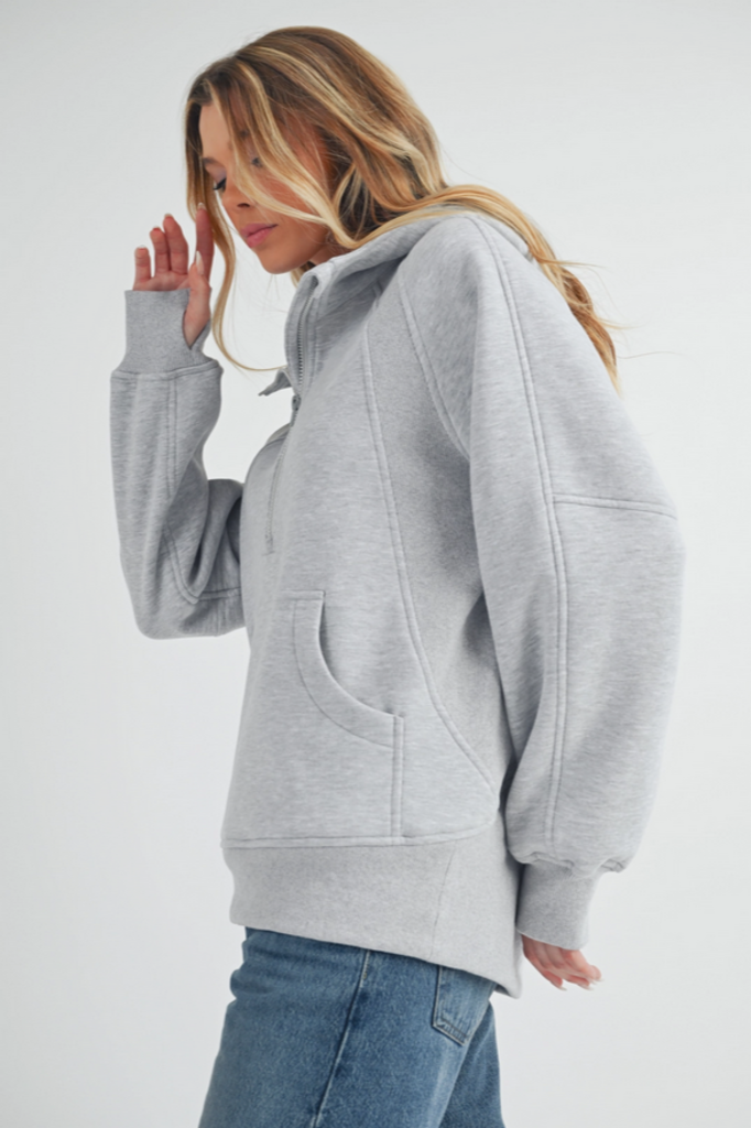 Aemi & Co Drea Long line Half-Zip Hoodie