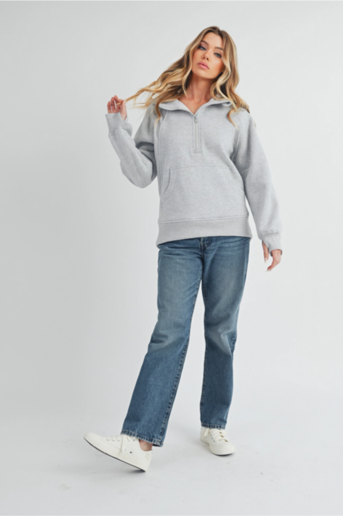 Aemi & Co Drea Long line Half-Zip Hoodie