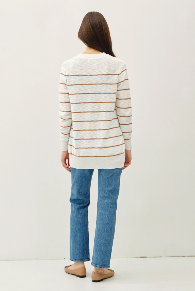 Be Cool Striped Cotton Slub Cardigan