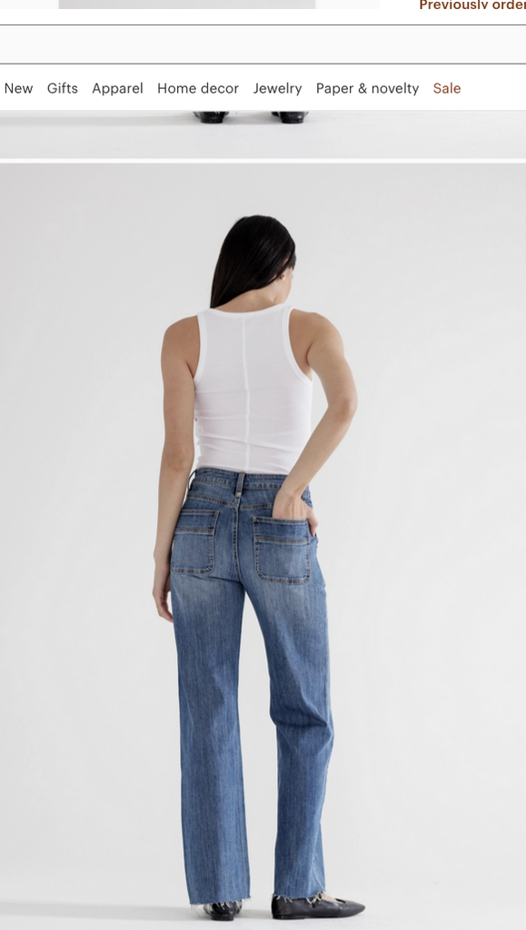 Mica Denim High Rise Wide Leg Utility Pocket Jeans