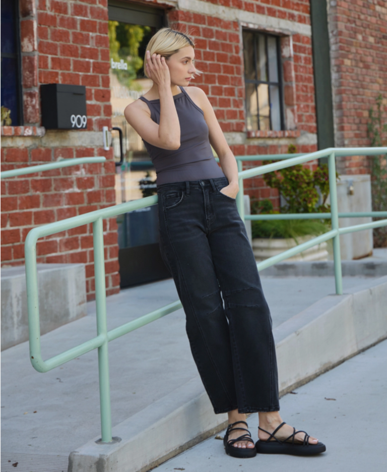Flying Monkey High Rise Ankle Barrel Leg Jeans