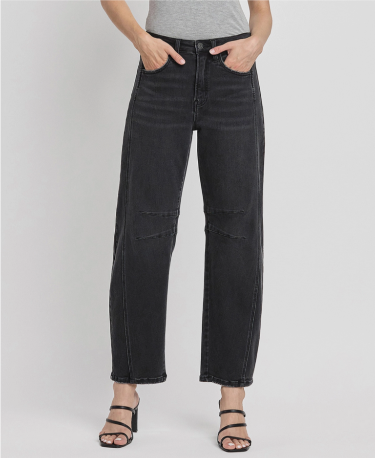 Flying Monkey High Rise Ankle Barrel Leg Jeans