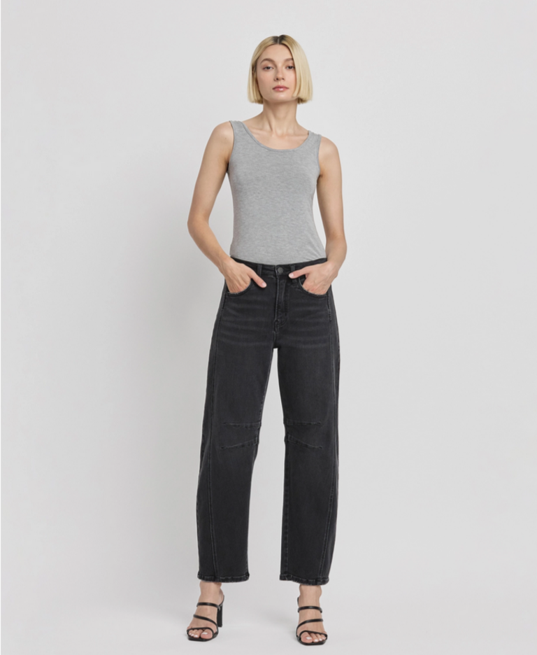 Flying Monkey High Rise Ankle Barrel Leg Jeans