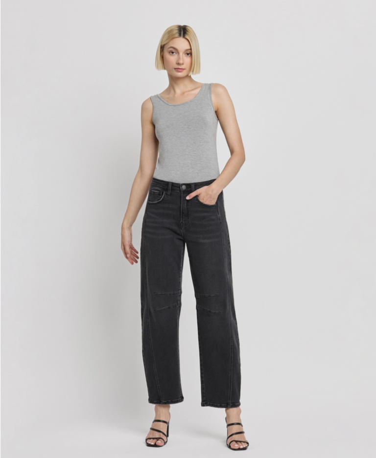 Flying Monkey High Rise Ankle Barrel Leg Jeans