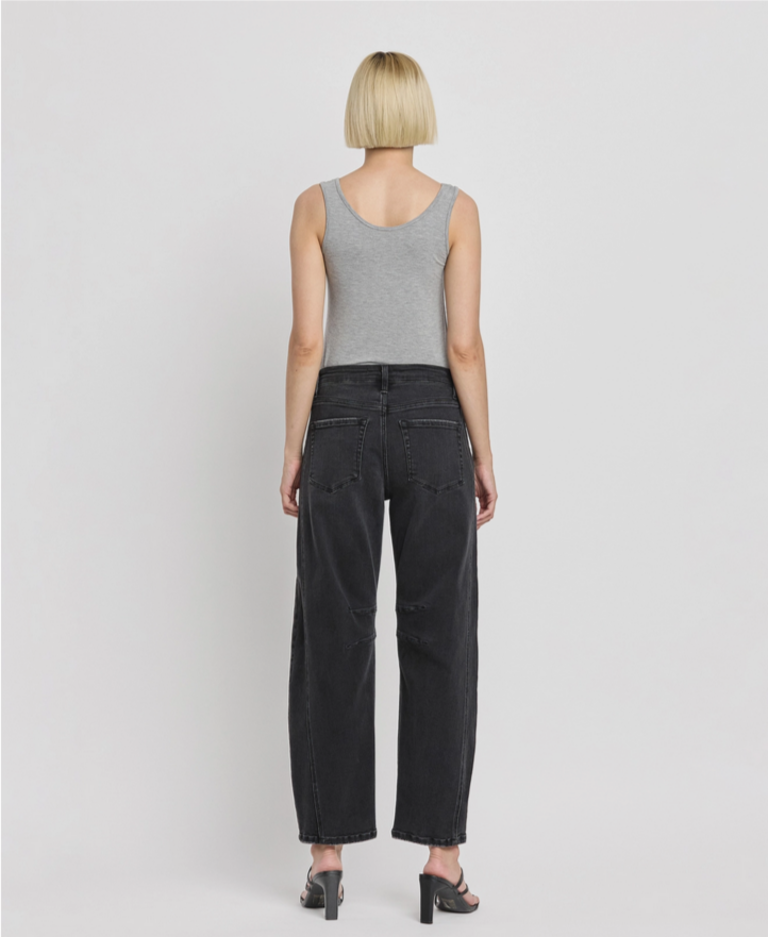 Flying Monkey High Rise Ankle Barrel Leg Jeans