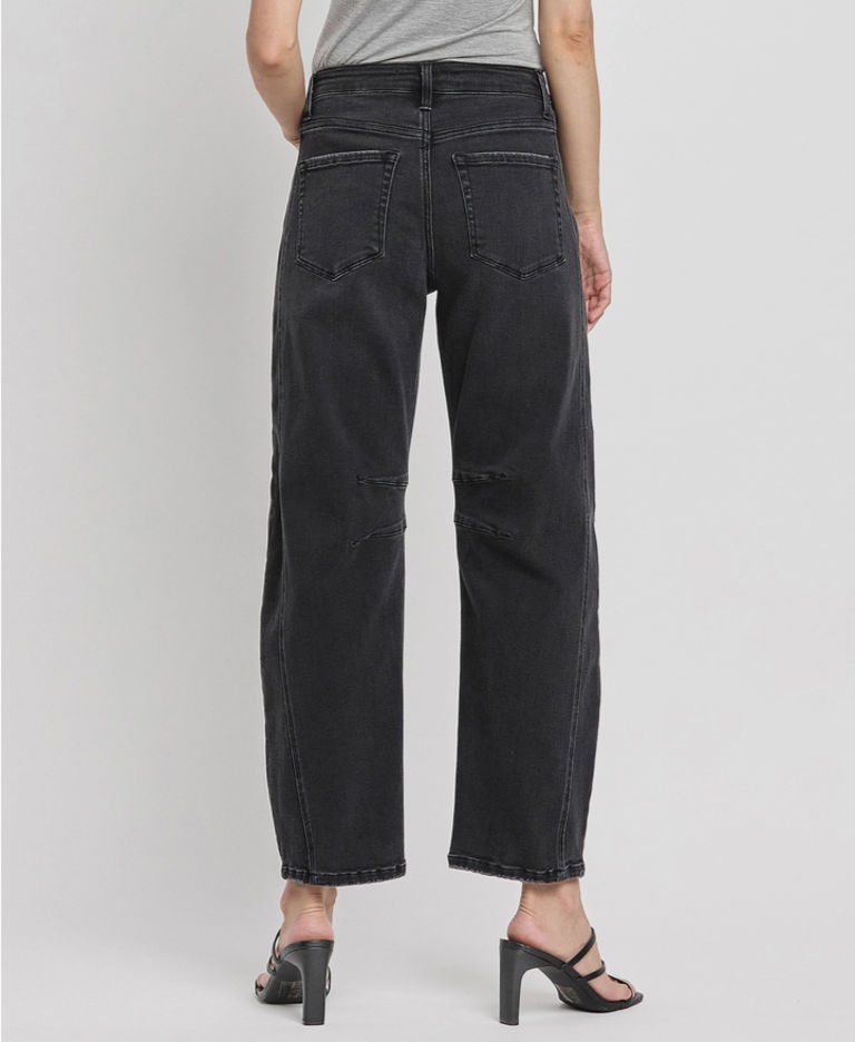Flying Monkey High Rise Ankle Barrel Leg Jeans