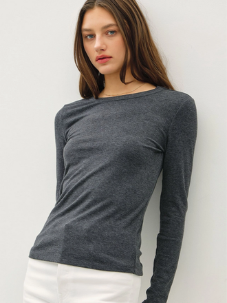 Be Cool Basic Long Sleeve Layering T Shirt