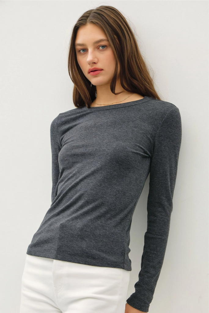 Be Cool Basic Long Sleeve Layering T Shirt