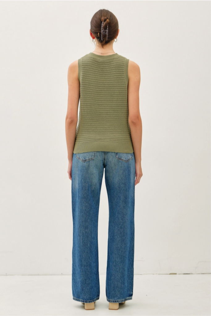 Be Cool Round Neck Relaxed Fit Sweater Tank