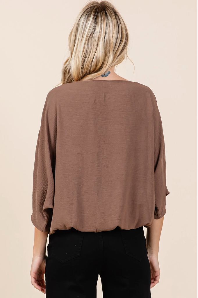Mittoshop Airflow Boat Neck Pleat Detail Blouse
