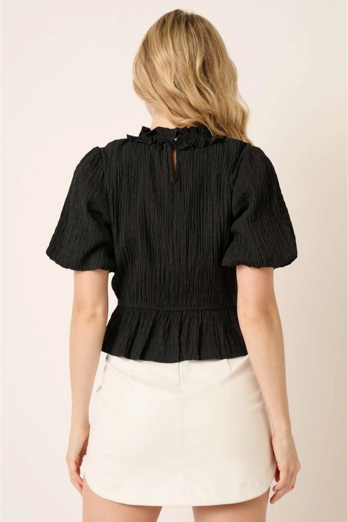 Mittoshop Textured  Peplum Blouse