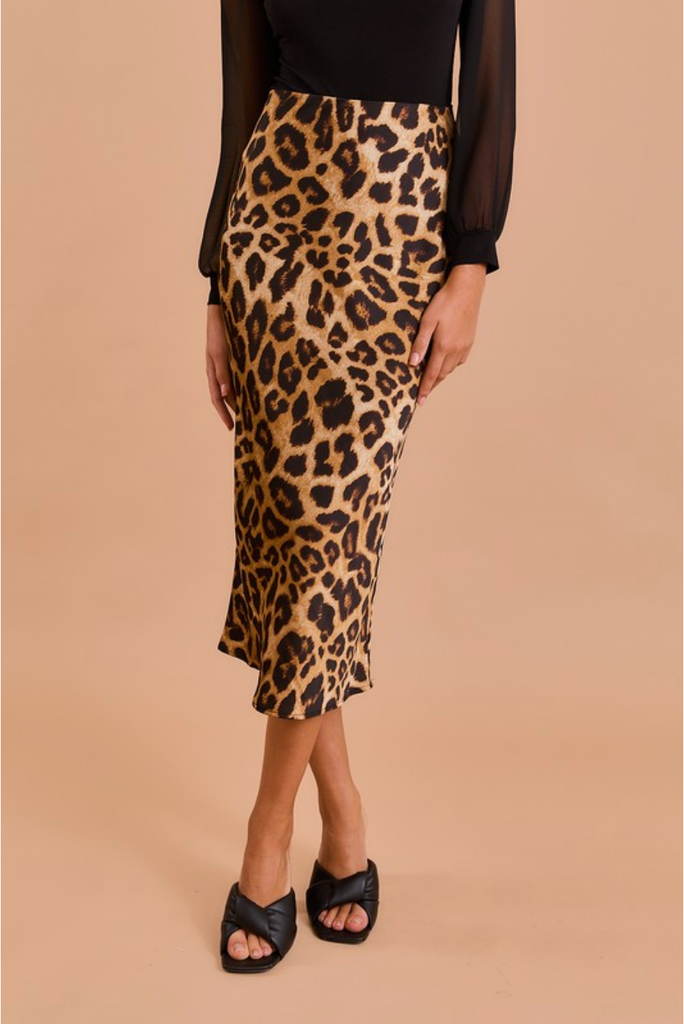 Gilli Bias Skirt in Leopard Print