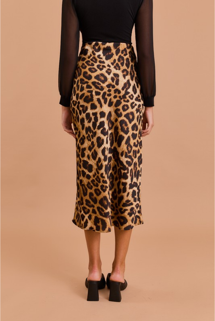 Gilli Bias Skirt in Leopard Print