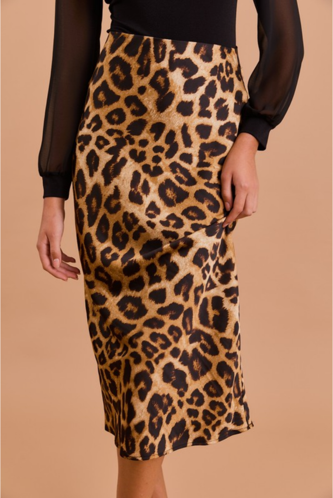 Gilli Bias Skirt in Leopard Print
