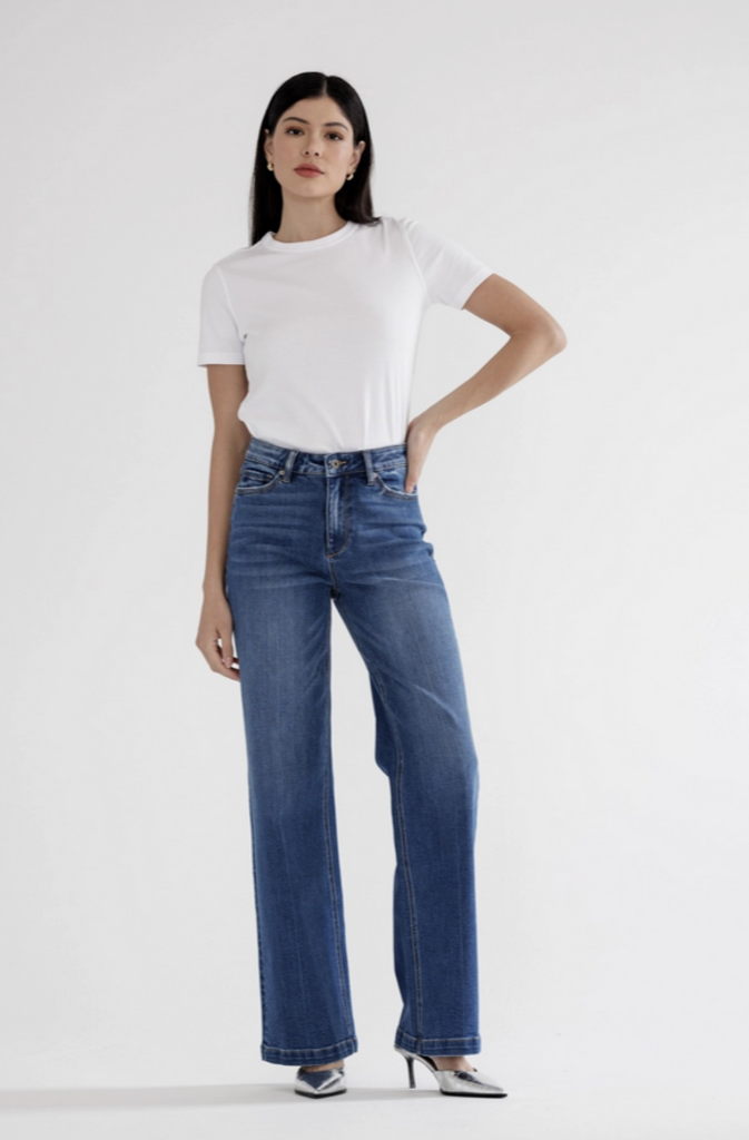 Mica Denim High Rise with Stretch Wide Leg
