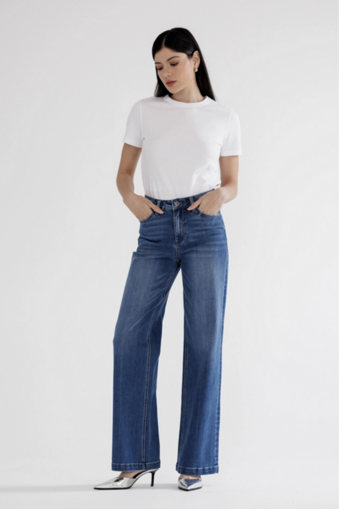 Mica Denim High Rise with Stretch Wide Leg
