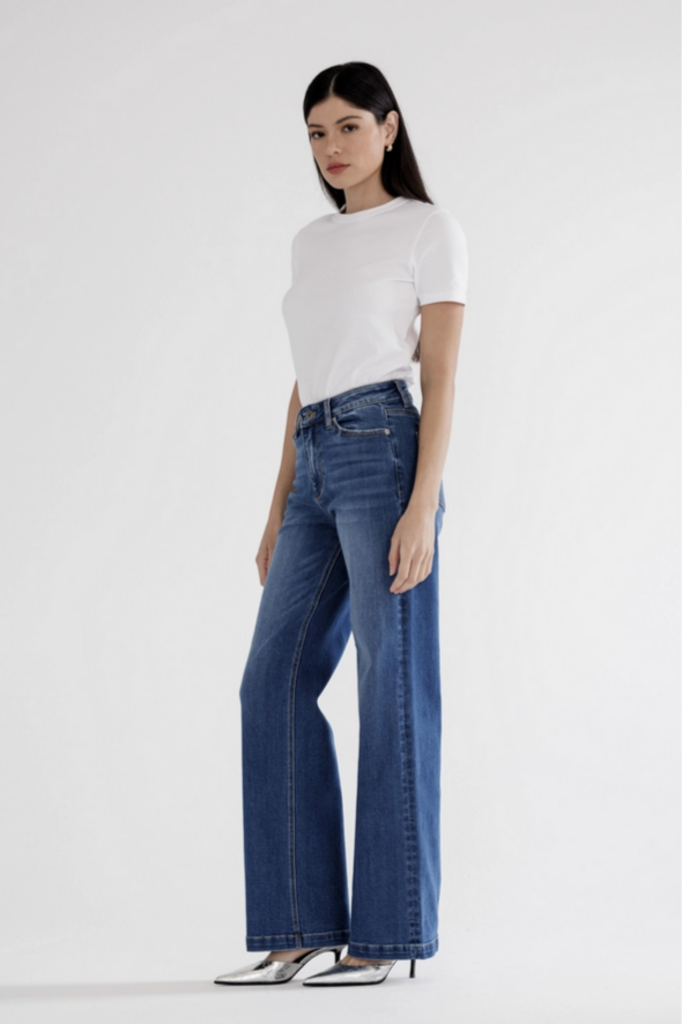 Mica Denim High Rise with Stretch Wide Leg
