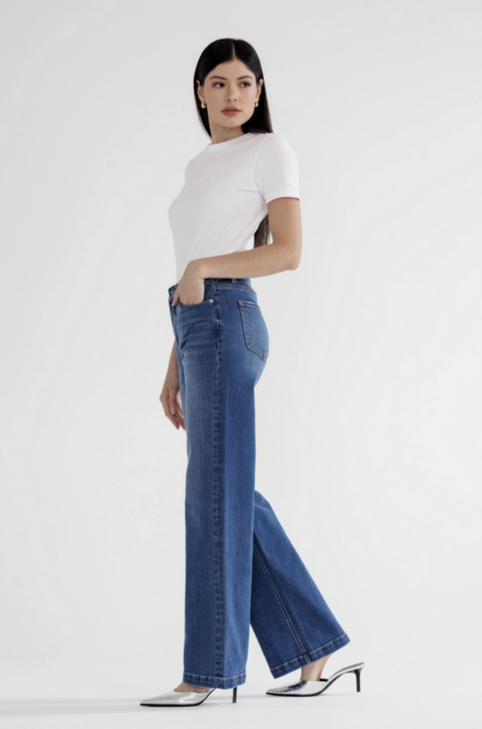 Mica Denim High Rise with Stretch Wide Leg