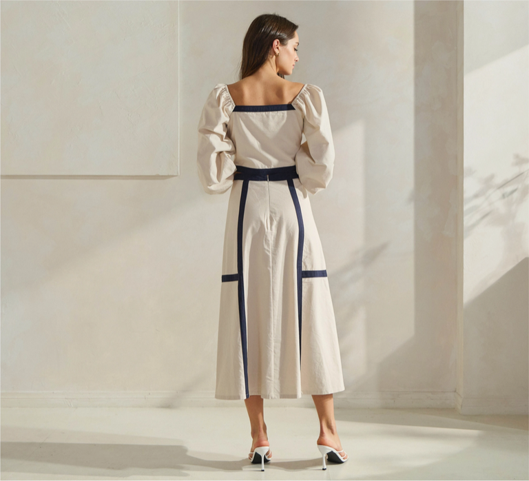Able Contrast Trim Top & Skirt Set