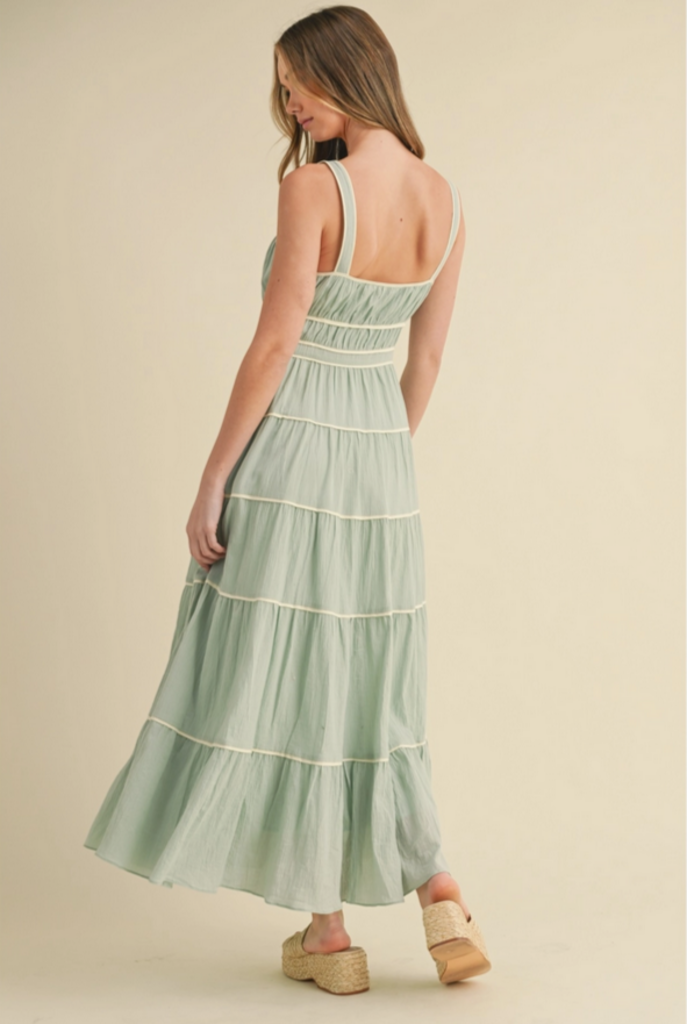 Camellia Gathered Bust Maxi Tiered Dress