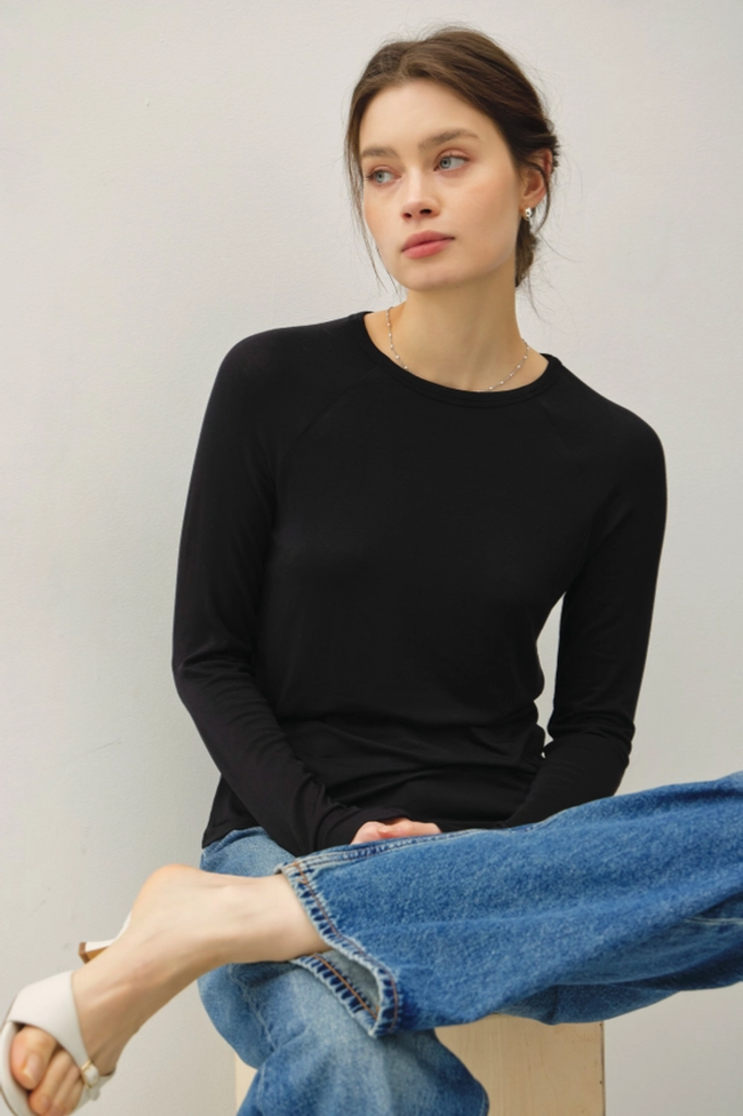 Be Cool Long Sleeve Modal Baseball Tee