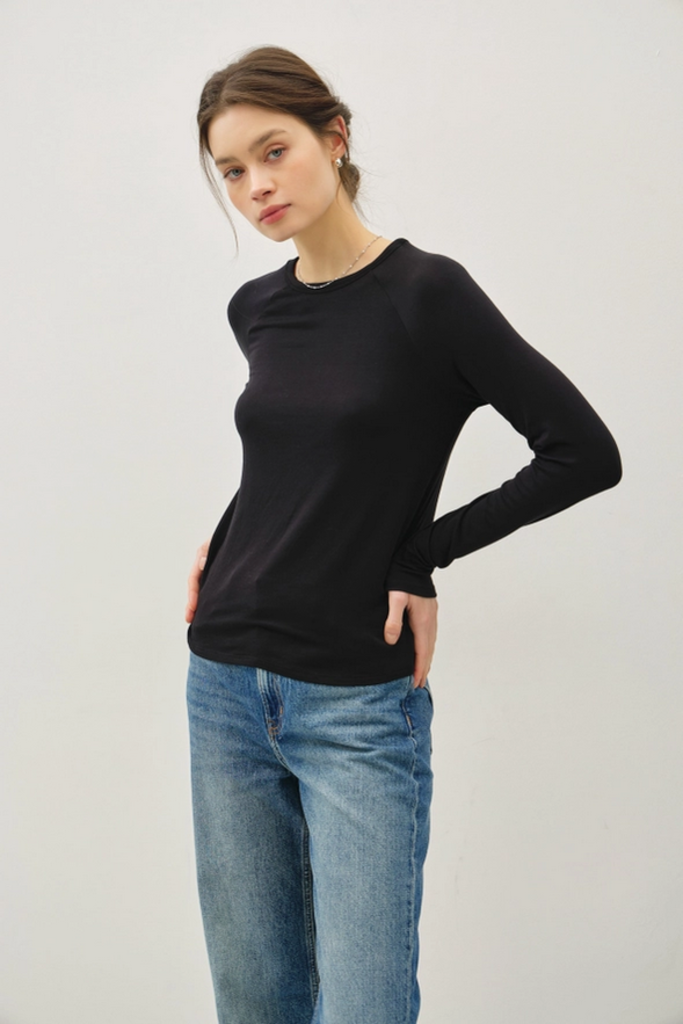 Be Cool Long Sleeve Modal Baseball Tee