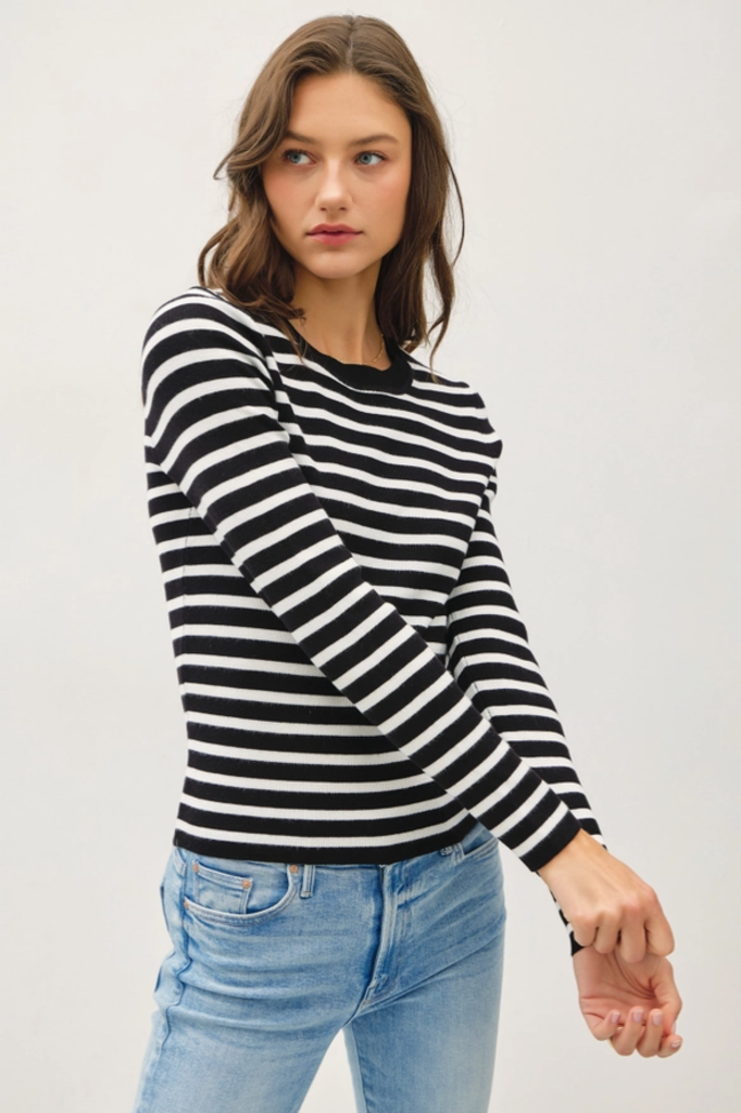 Be Cool Classic Fit Lightweight Striped Sweater