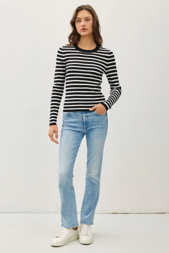 Be Cool Classic Fit Lightweight Striped Sweater