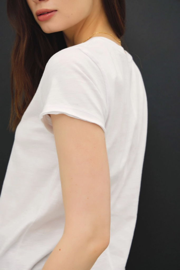 Be Cool Classic V-Neck Raw Trim Short Sleeve Tee