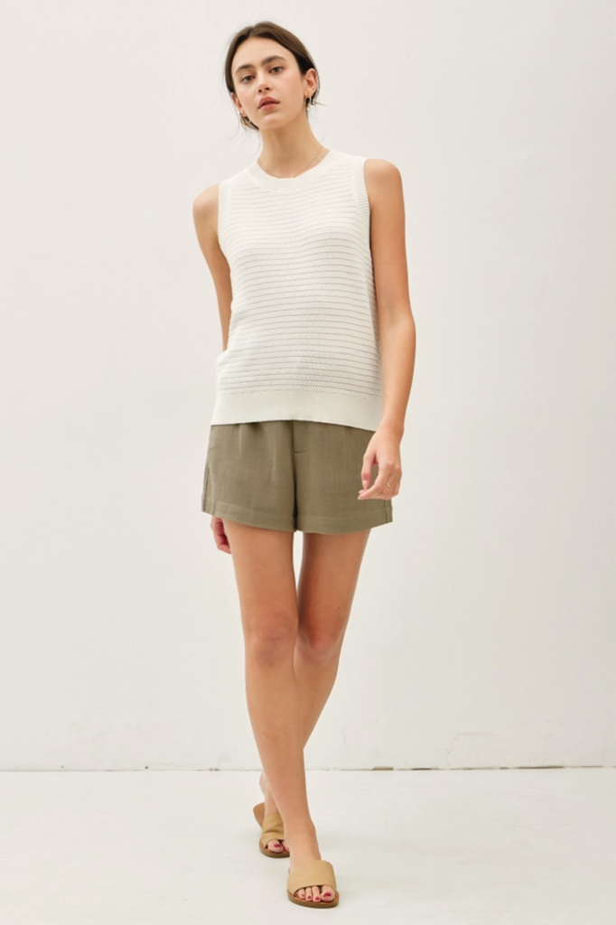 Be Cool Round Neck Relaxed Fit Sweater Tank