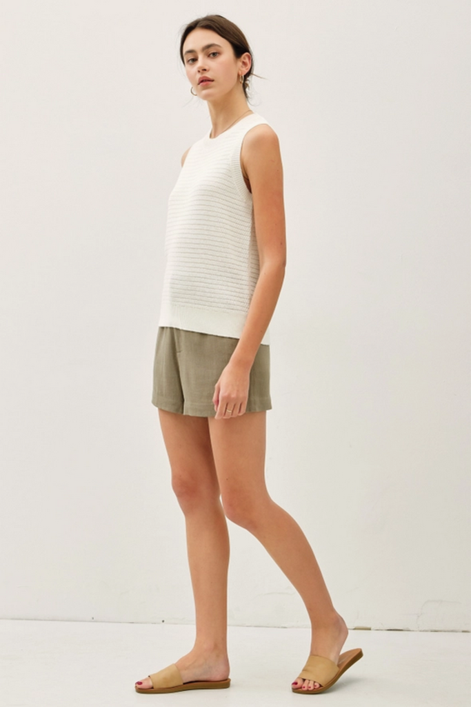 Be Cool Round Neck Relaxed Fit Sweater Tank