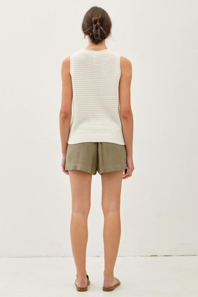 Be Cool Round Neck Relaxed Fit Sweater Tank
